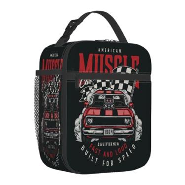 Imagem de GzLeyigou Racing Car Lunch Box Thermal Cooler Bento Tote Bags Portable Insulated Lunch Bag for Girls Boys School Women Men Beach Picnic Travel