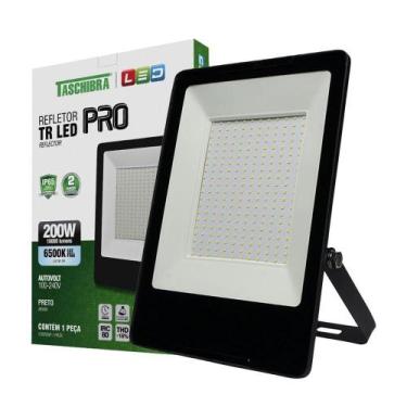 Imagem de Refletor Taschibra Tr Led Profissional 200W Luz Branco Fria 6500K Pret