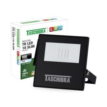 Imagem de Refletor Taschibra Led Tr Slim 10W Luz Branco Fria 6500K Preto Bivolt,