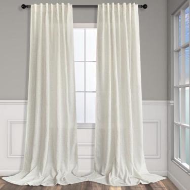 Imagem de Cortinas Pitalk Linen Sheer Drape 132x264cm, 2 painéis, marfim