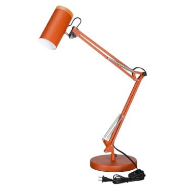 Imagem de TORCHSTAR Luminária De Mesa Alta Com Braço Articulado E Detalhes Em Madeira, Tamanho Grande Ajustável, Altura Máxima 75 Cm, Base E26, Trabalho Metal, Interruptor Liga/Desliga Para Escritório, Leitur