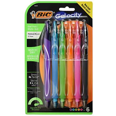 Imagem de Conjunto de 6 canetas de gel-ocity Bic – 6 – Tecnologia de secagem rápida – Diâmetro 0,7 mm de ponta