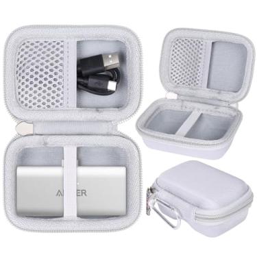 Imagem de Khanka Estojo rígido de substituição para Anker Nano Power Bank 5.000 mAh / Anker Power Bank 621 Charger, capa protetora de viagem para Anker 5000mAh, carregador portátil de 22,5 W / 12 W (branca