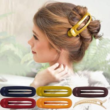 Imagem de Clipes de cabelo RC ROCHE Flat Claw, 6 peças para mulheres, multicolor