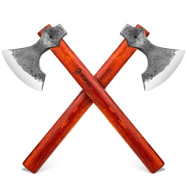 Imagem de NedFoss Conjunto de machado de arremesso Champion de 40,6 cm, pacote com 2 machados de arremesso e machadinhas com aço de alto carbono 1065 e cabo de madeira, perfeito para jogo de arremesso de