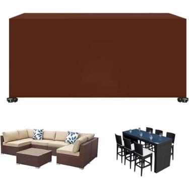 Imagem de Ja Garde Furiture Covers 250 * 110 * 90cm Impermeável Rectagular Outdoor Furiture Cover Para Cadeiras De Mesa Ratta Furiture Covers Grande Cobertura De Pátio, Coffee, 200 * 160 * 70cm