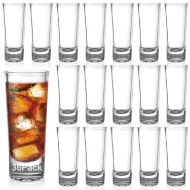 Imagem de MIVIDE Pacote com 36 copos de dose de 59 ml, copos de shot de 60 ml a granel, vidro transparente de base pesada, copo de shot para vodca, uísque, tequila, expresso, licores