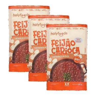 Imagem de Kit 3X: Feijão Carioca Temperado Holyfoods 120g