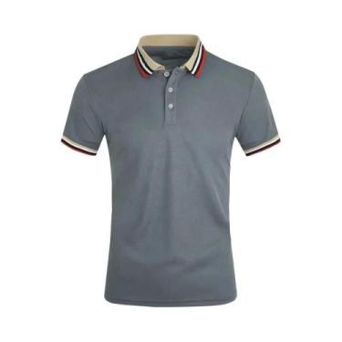 Imagem de Camisa Polo Masculina Listrada - Algodão Respirável, Manga Curta - Cas
