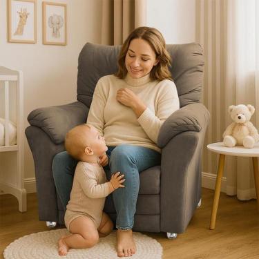 Imagem de Poltrona Reclinável Manu Extensão De Cílios ou Amamentação Quarto Sala