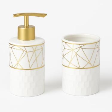 Imagem de Kit Conjunto Jogo De Banheiro Lavabo 2 Peças De Porcelana