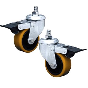 Imagem de 2 Rodizio Giratório 3 pol. indústria espiga freio GLEF.312.PF.FP 170 kg