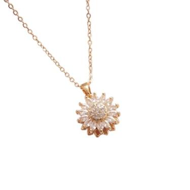 Imagem de COLAR BANHO OURO 18K PINGENTE GIRATÓRIO GIRASSOL