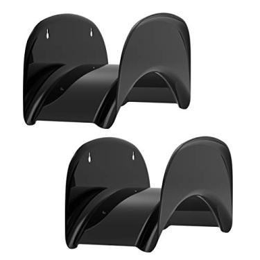 Imagem de Gardzen Pacote com 2 suportes de mangueira preta resistente de aço para parede, suporte para mangueira de carro, transportadora, suporte para mangueira de jardim