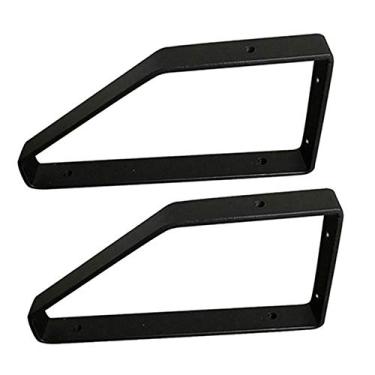 Imagem de Prateleiras multicamadas que suportam a bancada de trabalho, 2 peças pretas de prateleiras resistentes montadas na parede, adequadas para tábuas de madeira de 15/20/25/30/35 cm ()