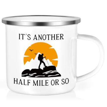 Imagem de Cabtnca Presentes de caminhada para homens e mulheres, caneca de acampamento esmaltada 325 ml - Its Another Half Mile Or So, presentes de Natal para caminhadas ao ar livre, acampamento, caminhada