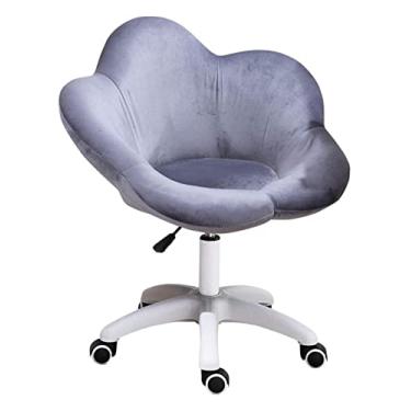 Imagem de Cadeira de escritório cadeira de escritório cadeira de computador ergonômica cadeira giratória assento estofado de veludo cadeira de jogos (cor: cinza) necessário aniversário confortável
