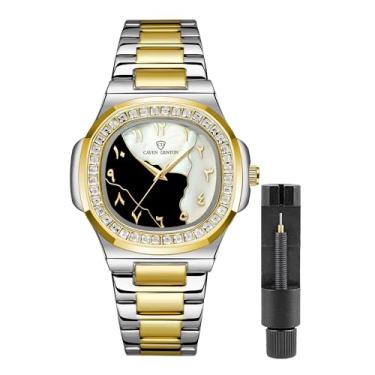 Imagem de Gosasa Relógios masculinos modernos de aço inoxidável, estilo luxuoso, quartzo luminoso, à prova d'água, mostrador analógico, relógio de pulso masculino, U, ouro, prata, Negócios