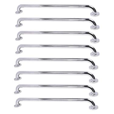 Imagem de Barra De Apoio 80cm Inox Kit 8 Uni Idoso Cadeirante Acessibilidade Banheiro Box Escada Suporte