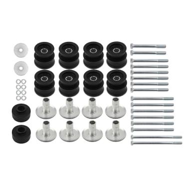 Imagem de Wahparts Kit de bucha de montagem de cabine de corpo KF04058BK com mangas de aço e ferragens compatível com Ford F250 F350 Super Duty 2WD 4WD 1999-2007