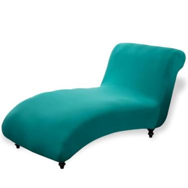 Imagem de Capa de espreguiçadeira de envoltório completo, lavável na máquina, elástica, sem braços, com alça inferior adequada para sala de estar e quarto interno (verde, 1)