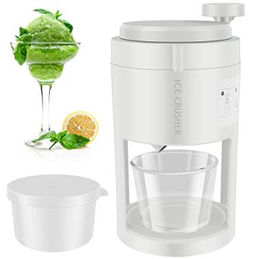 Imagem de RWWPJLLWHR Triturador de gelo manual, máquina de barbear manual de manivela com molde de congelamento de gelo, mini máquina de trituração de gelo manual portátil, máquina de triturar gelo manual