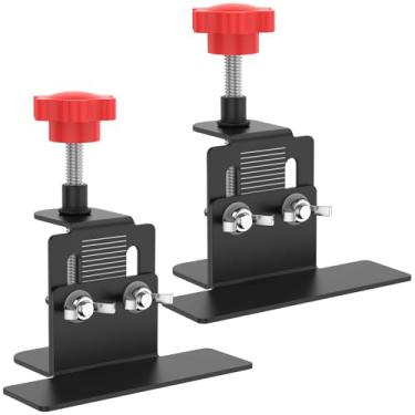 Imagem de Gabaritos de aço carbono para marcenaria resistente à ferrugem e auxílio de posicionamento de perfuração de gabinete de marcação transparente para porta esquerda e direita (2, preto)