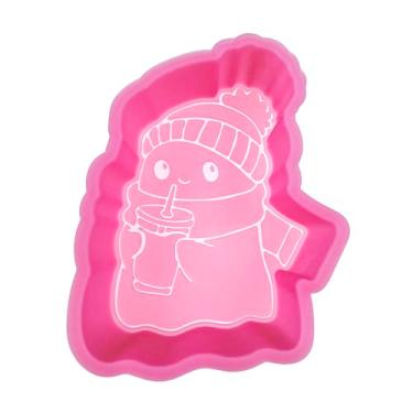 Imagem de (Design 300 opcionais) MUBYOK M546 Fantasma de Natal com café Molde Freshie de silicone para assar contas aromáticas suprimentos de carro Freshie