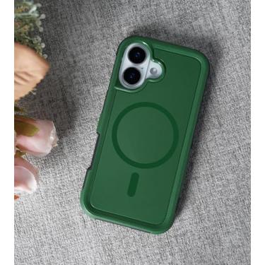 Imagem de Capa magnética para iPhone 16 Plus [compatível com Mag Safe] [proteção contra quedas de grau militar] Capa protetora à prova de choque para Apple iPhone 16 Plus 6,7 polegadas 2024, verde