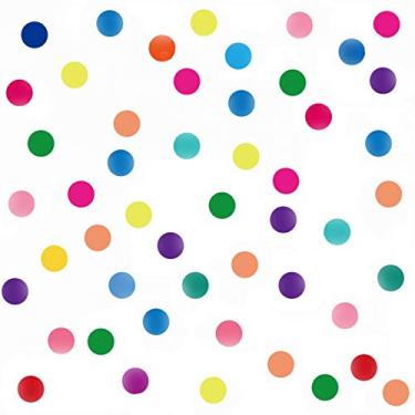 Imagem de Decalques de parede de bolinhas (80 pontos) adesivos de parede coloridos de confetes de bolinhas coloridas cores arco-íris círculos decoração de parede de vinil removível para quarto sala de estar