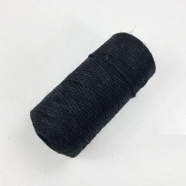 Imagem de Corda de cânhamo preto, corda de barbante, 100 m, corda preta de artesanato de 2 mm para macramê, jardinagem, embrulho de presente
