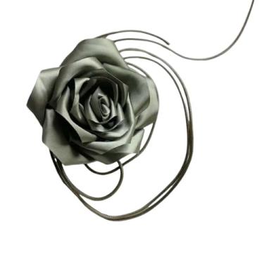 Imagem de Colar gargantilha, personalidade, rosa, renda, pescoço, corrente corporal feminina (verde), Large, Poliéster, Sem Pedra Preciosa