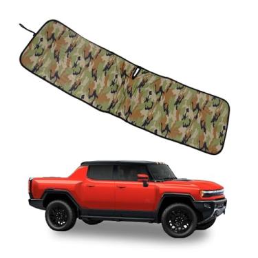 Imagem de Para-sol de carro para para-brisa compatível com acessórios Hummer EV 2022-2027, compatível com modelos de SUV/caminhonete, para-brisa frontal, viseira de vidro, protetor solar, isolamento térmico