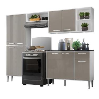 Imagem de Cozinha Compacta C/ 3 Leds 4 Pçs Xangai Multimóveis V3415 - MULTIMOVEI