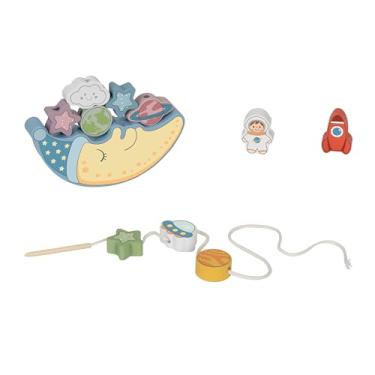 Imagem de Tooky Toy Brinquedo Educativo Madeira Equilíbrio Espacial 2 em 1 12 Peças