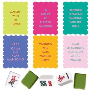 Imagem de FYSUIMU 6 Pcs Colorful Mahjong Shuffler Cards Mahjong Tile Mixer Scalloped Funny Saying Plastic Shufflers Accessories for Home Party Game Lover Supplies
