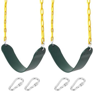 Imagem de Take Me Away 2-Pack Heavy Duty Swing Seat with 66" Anti-Rust Chains & Quick-Connect Snap Hooks, 500lb Capacity Replacement Swing Set for Outdoor Playgrounds & Backyards
