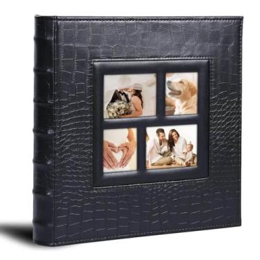 Imagem de Álbum De Fotografias Gigante Luxo Para 600 Fotos 10x15cm, Álbum De Fotos De Grande Capacidade (Preto,Crocodilo)