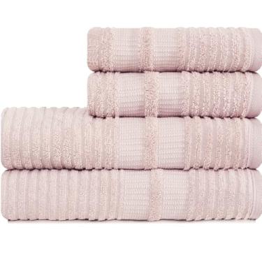 Imagem de Jogo de Toalhas 4 Peças Banhão e Rosto 100% Algodão - Brisa - Karsten (Rosa)