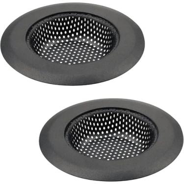 Imagem de Coador de ralo de pia 2 peças, aro de 9 cm de largura, aço inoxidável e tampa de silicone, coletor de alimentos e cabelo para cozinha, banheiro, utilitário, ralos de banheira – à prova de ferrugem e