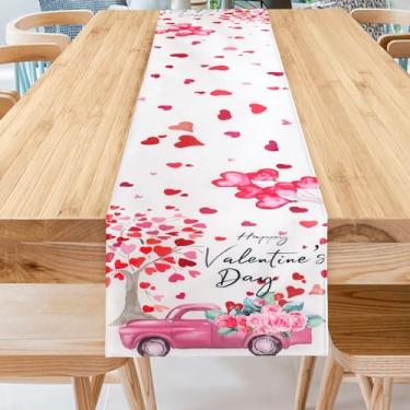 Imagem de Corredor de mesa feliz dia dos namorados, coração 183 x 33 cm, jogo americano romântico, decorações de centro de mesa, decoração para casa, cozinha, casamento