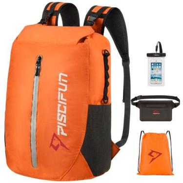Imagem de Mochila seca impermeável Piscifun 10L Orange com bolsa