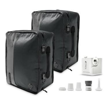 Imagem de Bolsa de vácuo de TPU para viagem, bolsa de compressão reutilizável de nylon 70D com zíper impermeável IP67, cubos de embalagem de compressão para roupas, bolsas economizadoras de espaço para bagagem