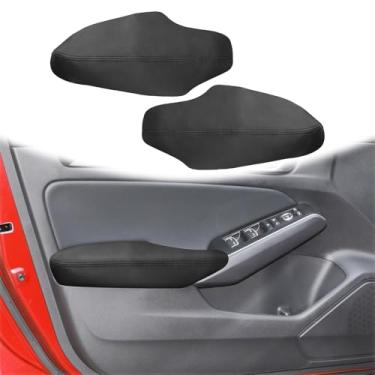 Imagem de QianBao 2 peças de substituição de capa de couro para apoio de braço para porta frontal para Honda Civic de 11ª geração 2022 2023 2024, painel de porta esquerda e direita DIY com ferramenta de