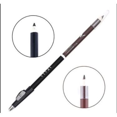 Imagem de Lapís De Olho 2 em 1 Vivai cores Marrom e Preto Olhar Marcante 12 Unid
