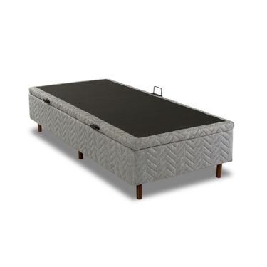 Imagem de Base para Cama Box Solteiro Arcón com Baú (43x88x188) Poliéster Cinza