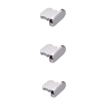 Imagem de Tampa Plug Protetora a Prova de Poeira e Sujeira com Suporte, entrada e saída USB - IPhone (z3 - prata + prata + prata)