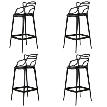 Imagem de Kit 4 Banqueta Aviv Allegra Solna Fratini 109 Cm (altura) Polipropileno Cor Preto