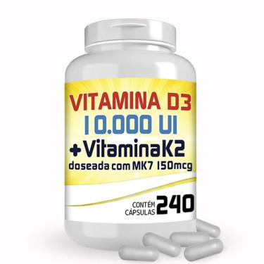 Imagem de Vitamina D3 10.000 Ui + Vitamina K2 150mcg com 240 Cápsulas
