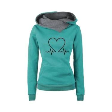 Imagem de Conjunto De Moletom Feminino De Inverno Quente Em Duas Peças Com Capuz